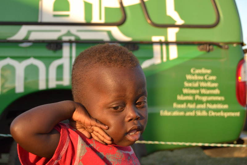 A young child at the Phoenix camp, many of these children are too young to understand what is happening but the psychological scars still remain